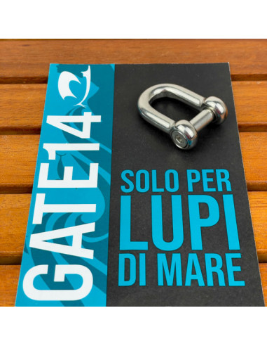 Grillo a D in acciaio inox con perno...