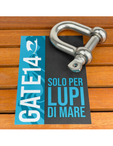 Grillo a D in acciaio inox con perno...
