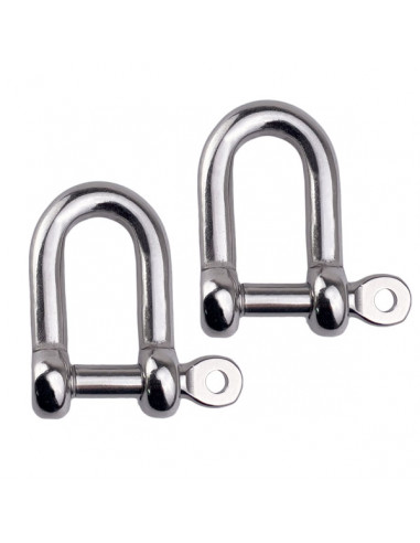 Grillo a D in acciaio inox con perno...