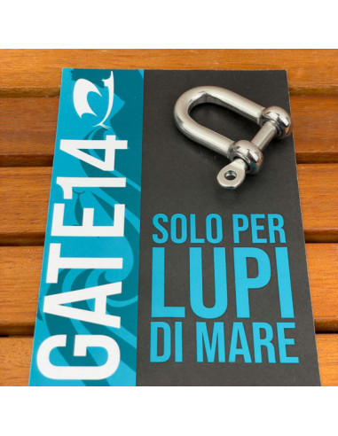 Grillo a D in acciaio inox con perno...