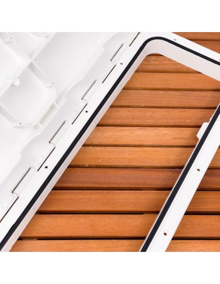 Portello d'ispezione in ABS. Viti inox e fori per retine inclusi 243x607 mm