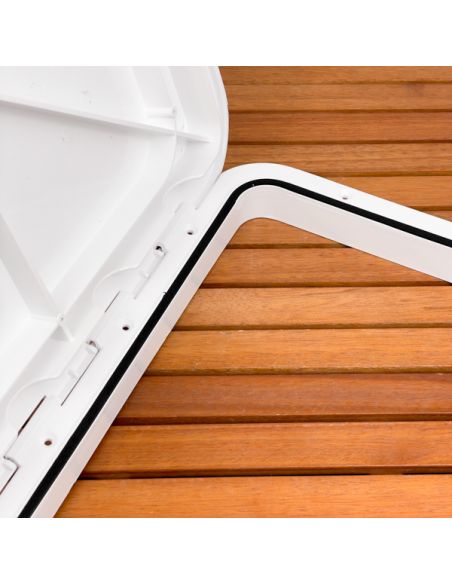 Portello d'ispezione in ABS. Viti inox e fori per retine inclusi 460x510 mm