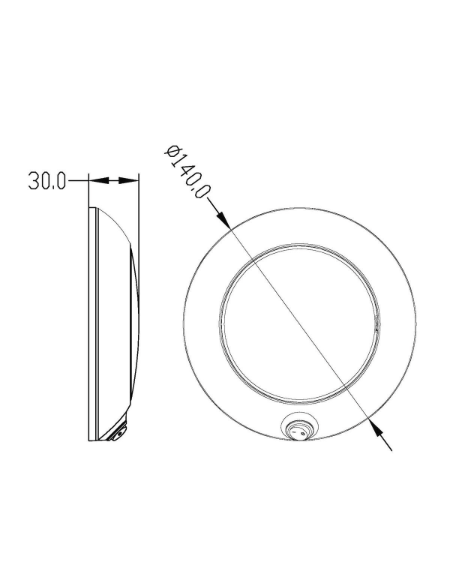 Plafoniera da appoggio a LED con interruttore
