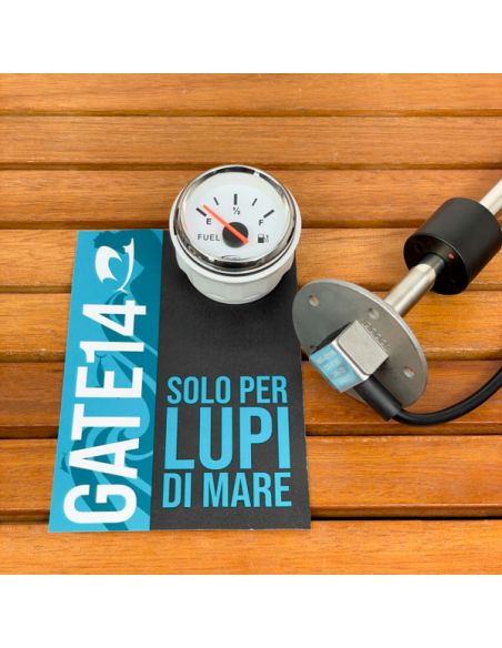 Indicatore Livello Carburante Bianco con Sensore Galleggiante 10-180 ohm
