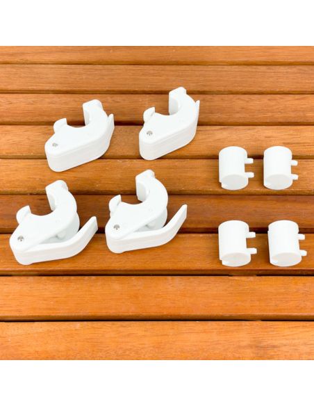 Clips 4 Pz Bloccaggio Parabordi su Battagliola e Tientibene per Cima Ã˜ max 8 mm