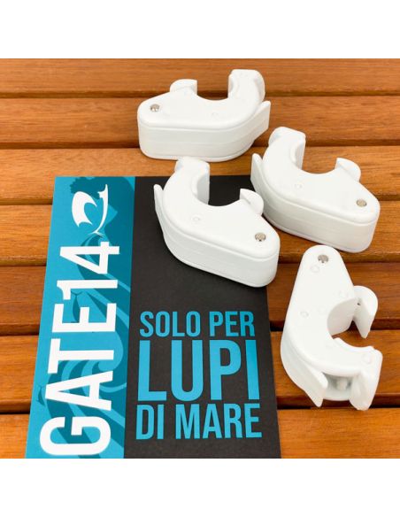 Clips 4 Pz Bloccaggio Parabordi su Battagliola e Tientibene per Cima Ã˜ max 8 mm