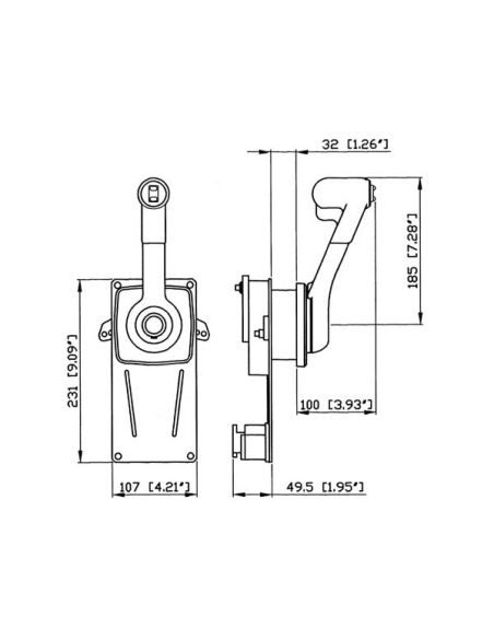 Comando monoleva ad incasso per montaggio a parete