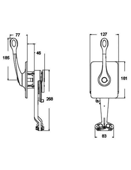 Comando monoleva a paratia a basso profilo