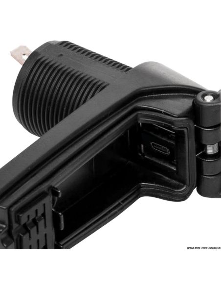 Presa doppia Stagna IPX6 USB ROKK charge Pro Type A + Type C