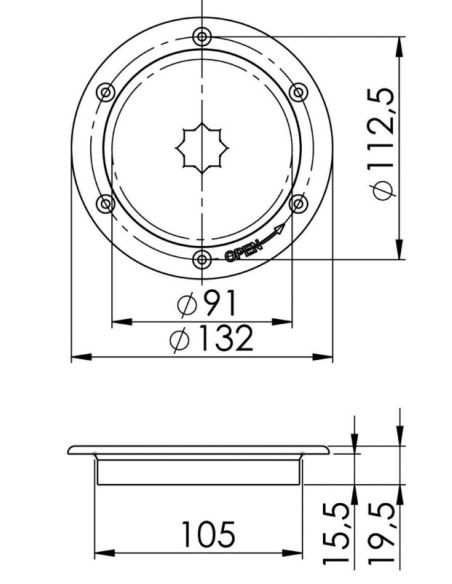 Botola di ispezione stagna con apertura rapida
