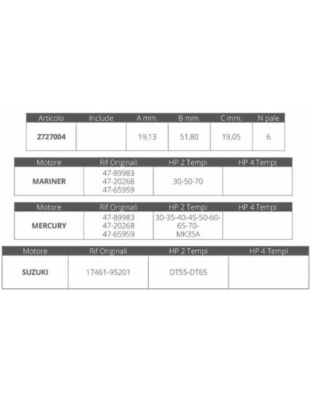 Girante Mariner/Mercury/Suzuki