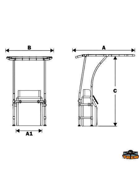 T-Top in alluminio verniciato bianco