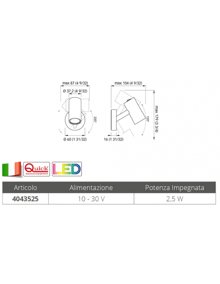 FARETTO ORIENTABILE A LED ROBIN