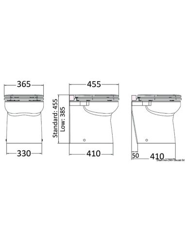 WC SILENT Elegant Basso Posteriore Dritto