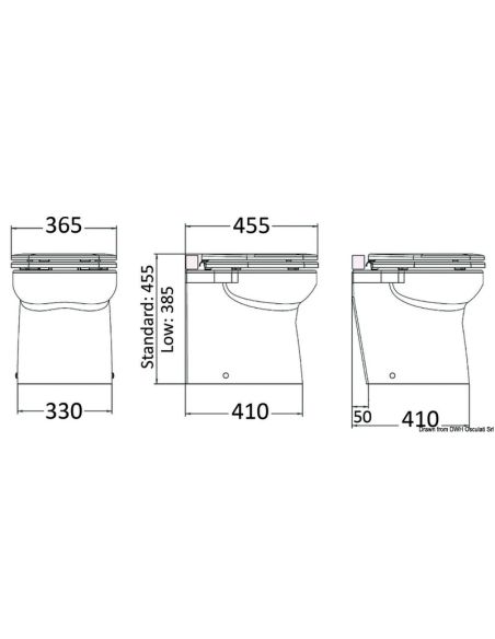 WC SILENT Elegant Basso Posteriore Dritto