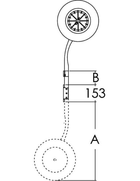 Ruota di alaggio per gommoni - Ribaltabile e sfilabile