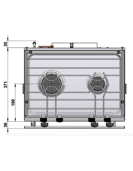 Cucina 2 Fuochi con Forno Origin