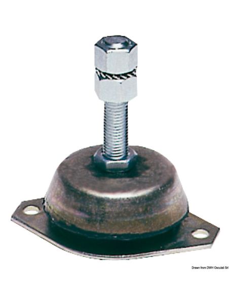 Supporto elastico antivibrante per motori entrobordo e generatore completo di controtampone