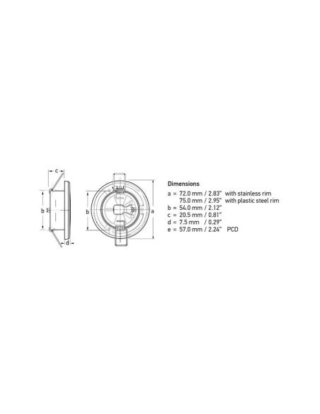 Faretto LED EuroLED 75 Rosso/Bianco 12V IP67 in Polimero Antiurto