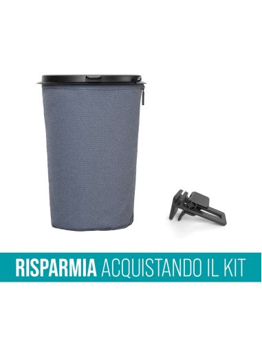 Contenitore porta rifiuti Flextrash 9 litri + Clip per fissaggio tavolo