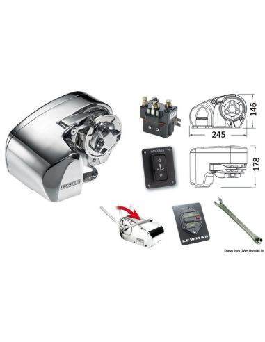 Salpa Ancora Lewmar Pro 1000 12V 700W Catena 8 mm con Kit Completo