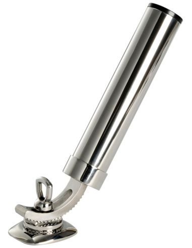 Portacanna da pesca regolabile inox AISI 316, foro Ø 39 mm, angolo 15°-90°
