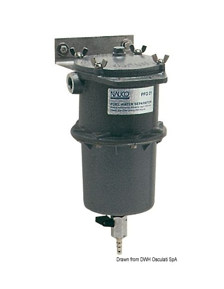 Prefiltro centrifugo separatore acqua/carburante 150 micron, raccordi 3/8"