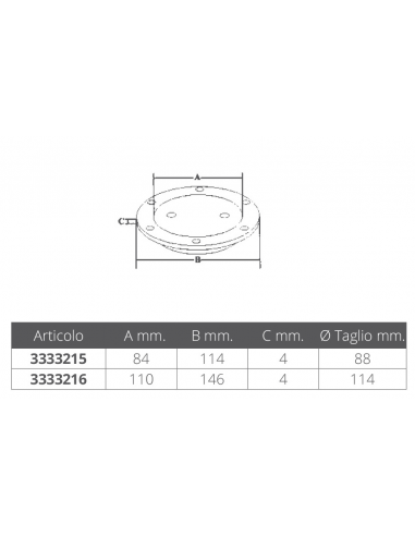 Tappo Inox 316 Ø Mm.114
